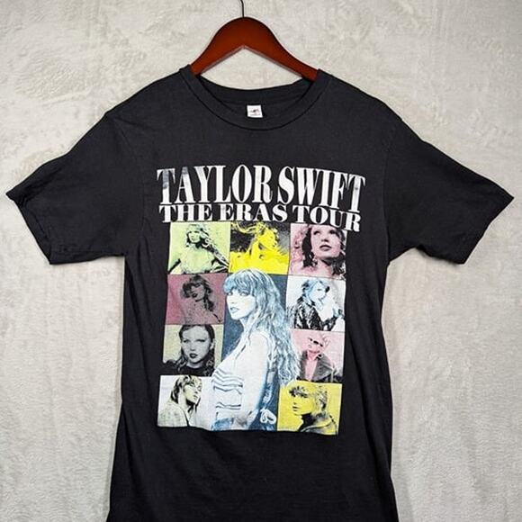 Taylor Swift The Eras Tour US Dates Black Shirt Womens Size Medium - Picture 1 of 7